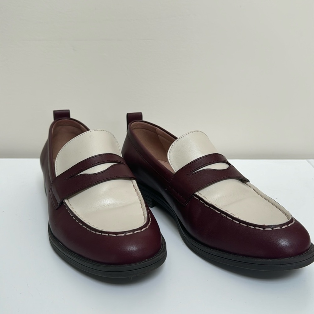 Cole Haan Maroon and Cream Loafers
